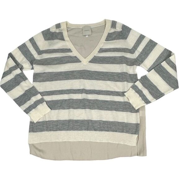 Mason V-Neck Cashmere Silk Sweater Size Large - Picture 1 of 6